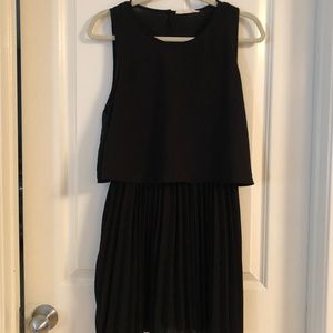 Elodie Black Pleated Dress